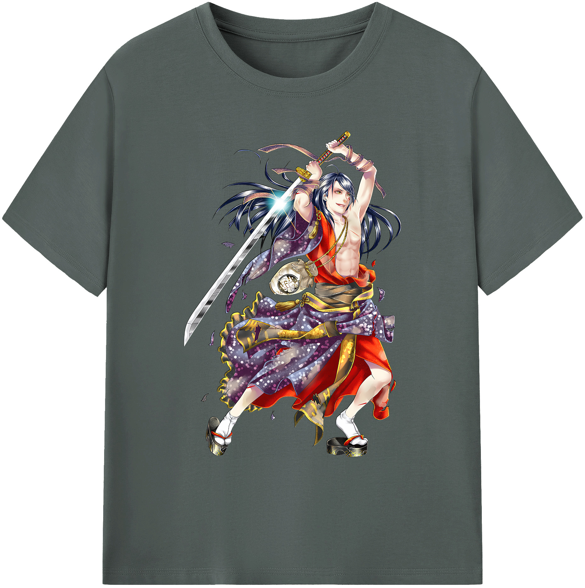 （画像用） 刀剣乱舞 Touken Ranbu 綿100％ メンズ半袖Tシャツ｜肌触りやわらか＆通気性